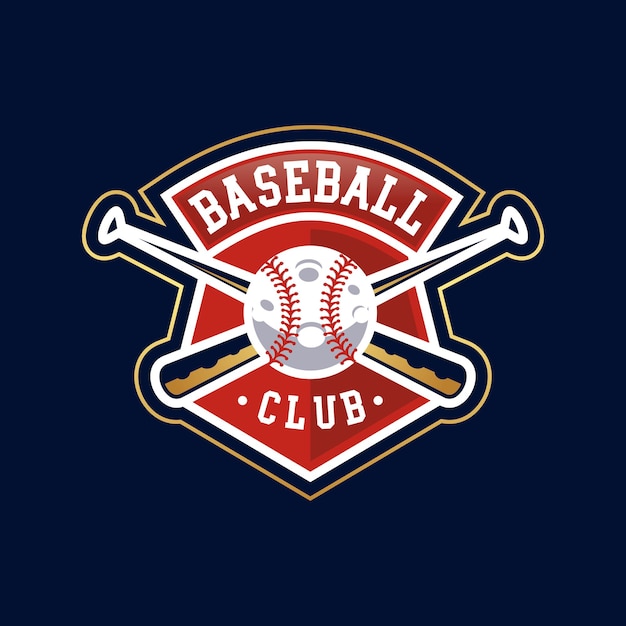 Vibrant Baseball Club Emblem with Crossed Bats and Ball | Jiffy Designs