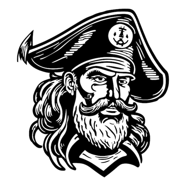 Rugged Pirate Captain with Distinctive Facial Features | Jiffy Designs