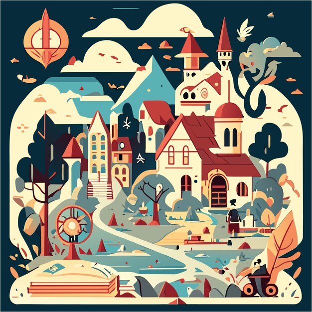 Enchanting Whimsical Town: A Vibrant Landscape of Imagination | Jiffy ...