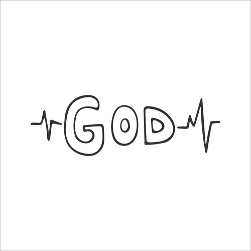 Hand Drawn Christian Inscription And Word God Isolated On White ...