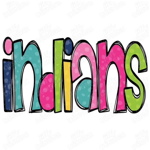 'Indians' Vibrant Bubble Letters in Playful Multicolor Graffiti Style ...
