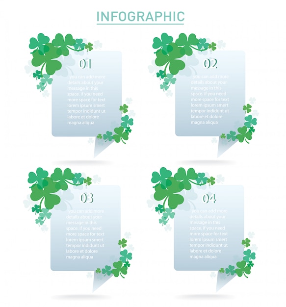 Vibrant Clover Infographic with Numbered Text Boxes | Jiffy Designs