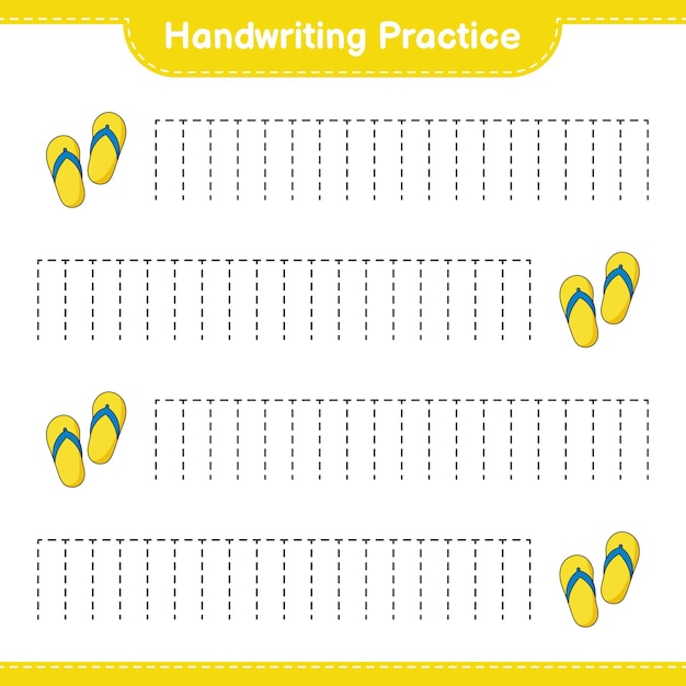 Vibrant Flip-Flop Handwriting Practice Template | Jiffy Designs