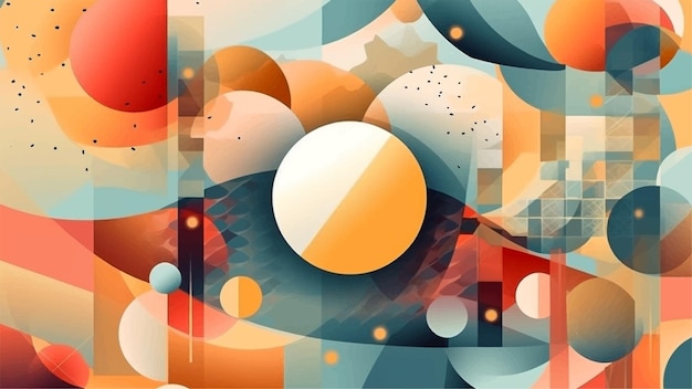 Vibrant Geometric Shapes in a Captivating Abstract Composition | Jiffy ...