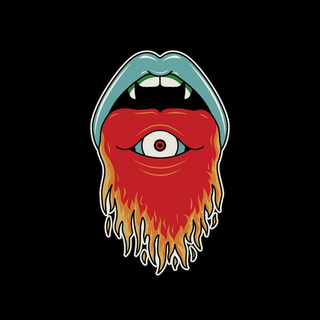 Fiery Cyclops with Fanged Mouth and Piercing Gaze | Jiffy Designs