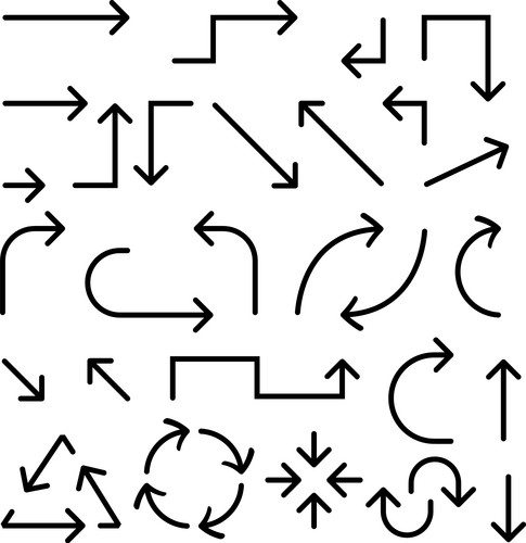Set Of Black Arrows. Vector Illustration Isolated On White Background ...