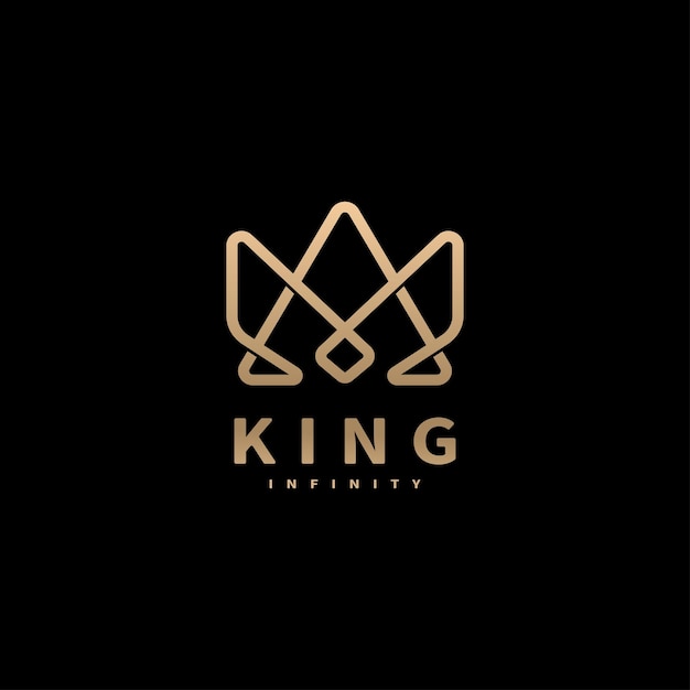 Regal Gold Crown Emblem with Infinity Symbol on Black | Jiffy Designs