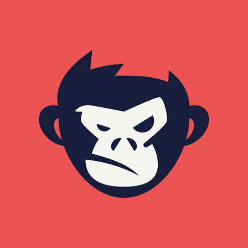 Chimpanzee Head Logo Design Template. Monkey Vector Icon. Vector ...