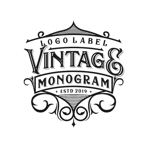 Elegant Vintage Monogram Logo with Ornate Flourishes | Jiffy Designs