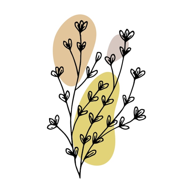 Whimsical Floral Silhouette with Playful Heart Shapes | Jiffy Designs