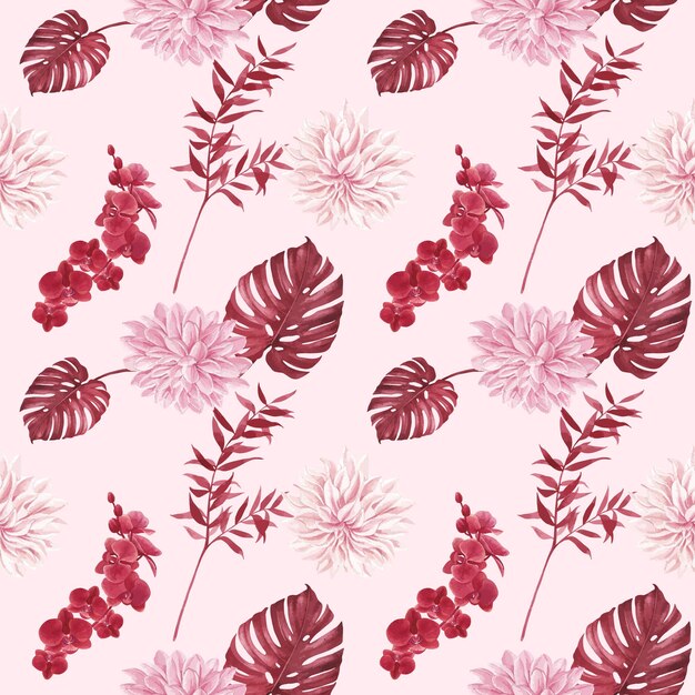 Vibrant Floral Tapestry in Shades of Pink and Burgundy | Jiffy Designs