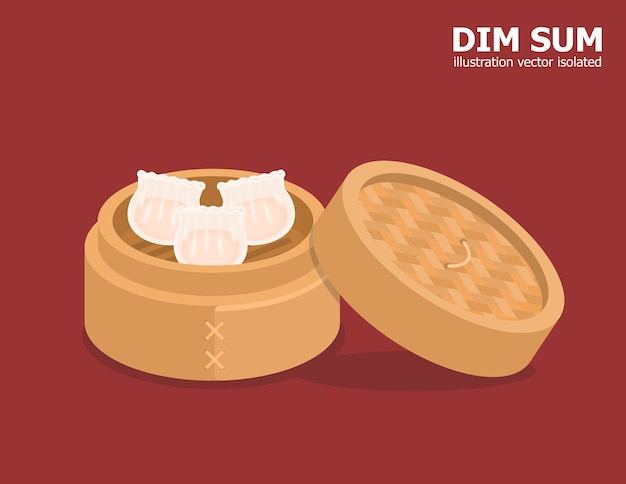 Delectable Dim Sum Dumplings on a Crimson Background | Jiffy Designs
