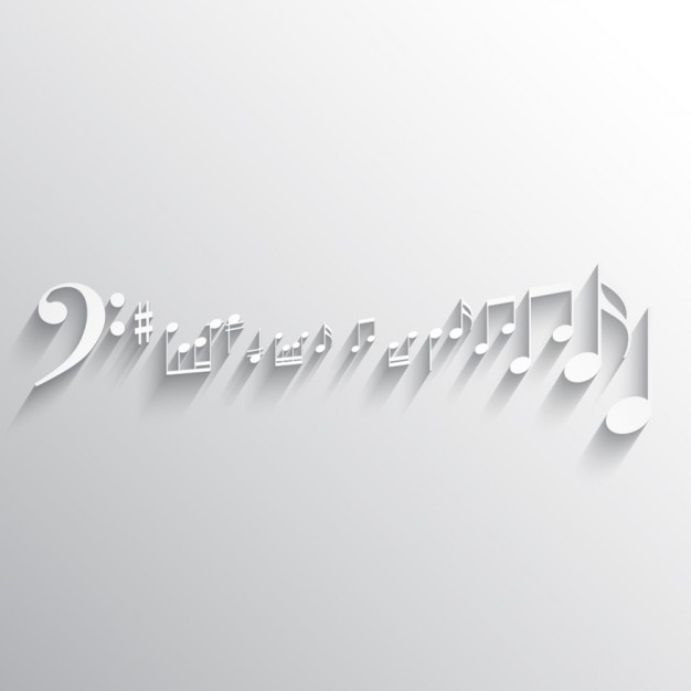 Stylized 3D Musical Notes and Symbols on White Background | Jiffy Designs