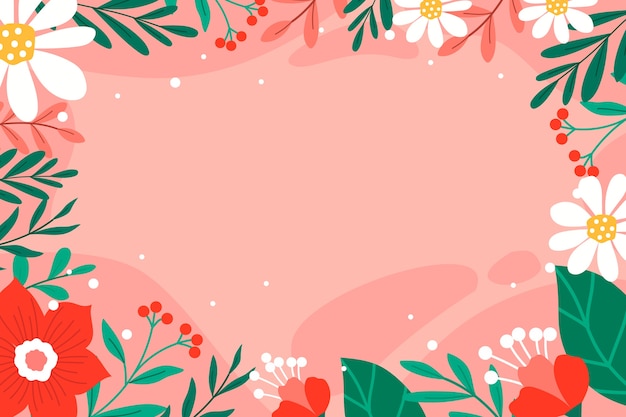Vibrant Floral Frame with Red and White Blooms | Jiffy Designs