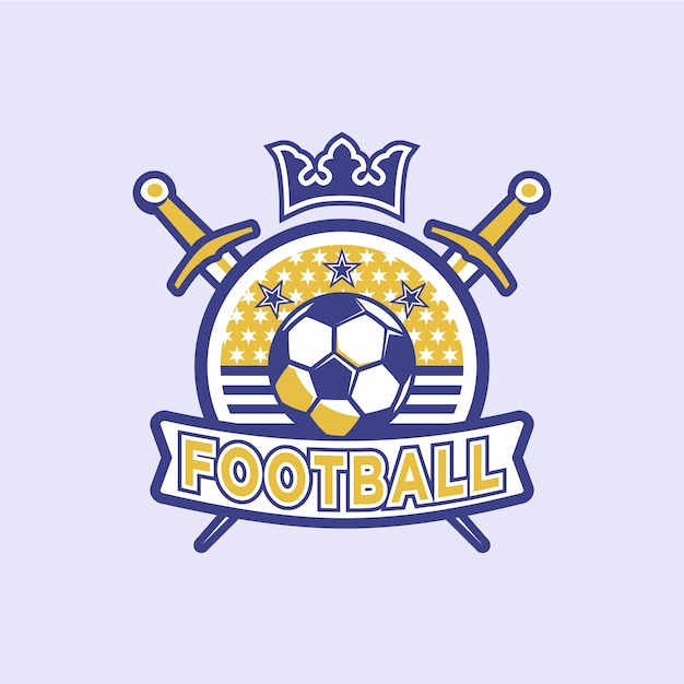 Vibrant Soccer Crest with Crossed Swords and Regal Crown | Jiffy Designs