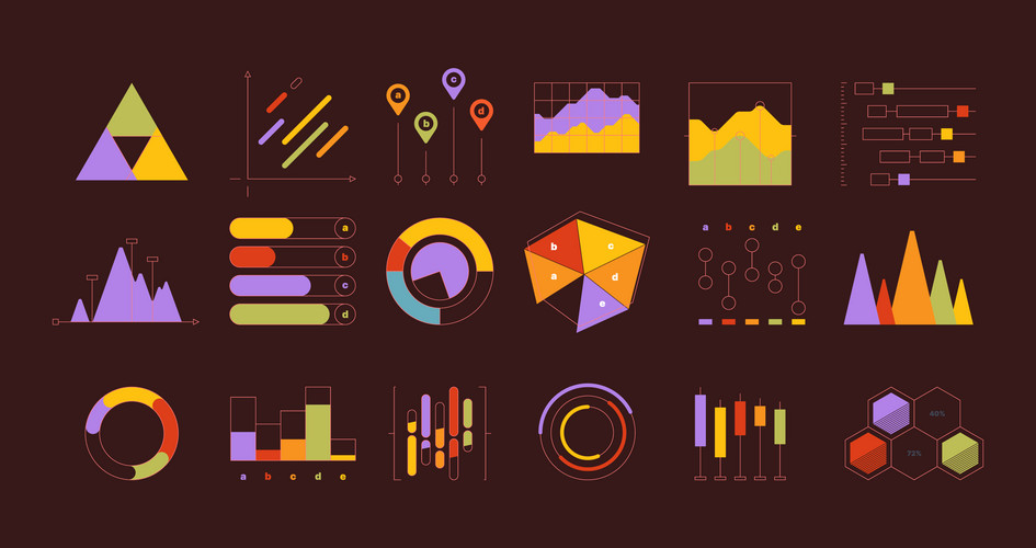 Infographic Elements. Business Templates Of Ui Collection Flowcharts ...