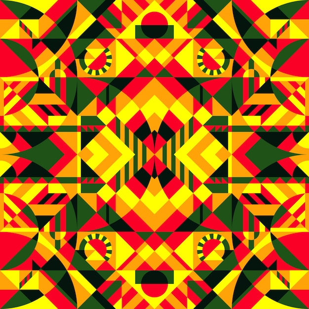 Vibrant geometric mosaic with bold shapes and colors | Jiffy Designs