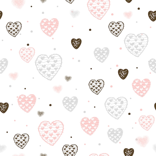 Charming Heart-Shaped Pattern with Playful Textures | Jiffy Designs