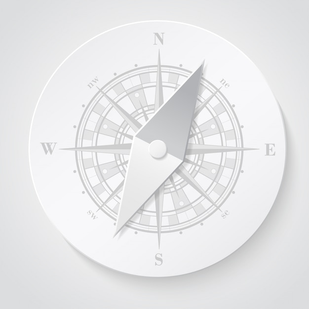 Minimalist Compass Rose in Subtle Shades of Gray | Jiffy Designs