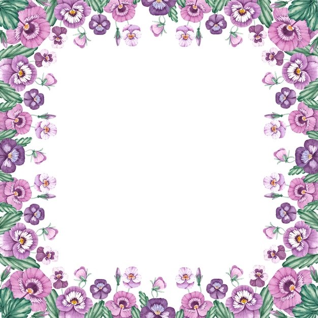 Vibrant Purple Floral Frame with Leaves and Berries | Jiffy Designs