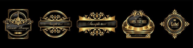 Elegant Golden Emblem Collection with Ornate Designs | Jiffy Designs