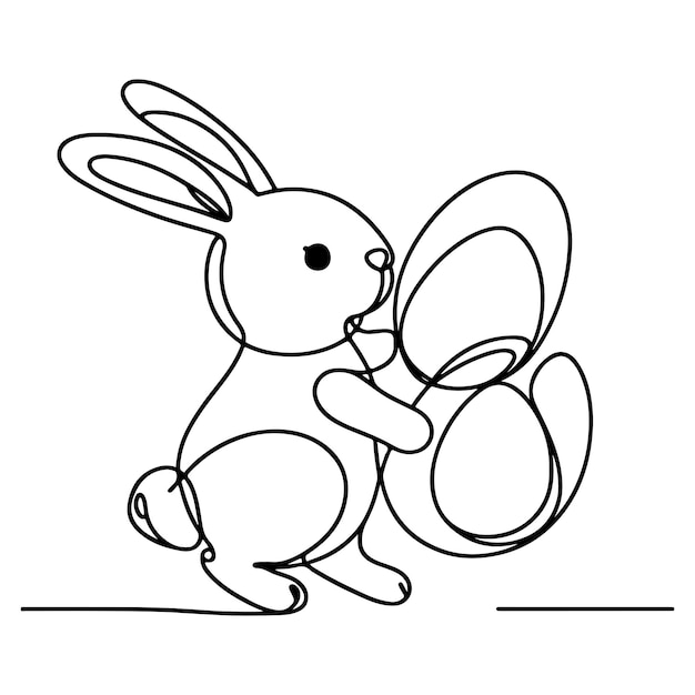 Playful Rabbit Sketch with Expressive Linework | Jiffy Designs