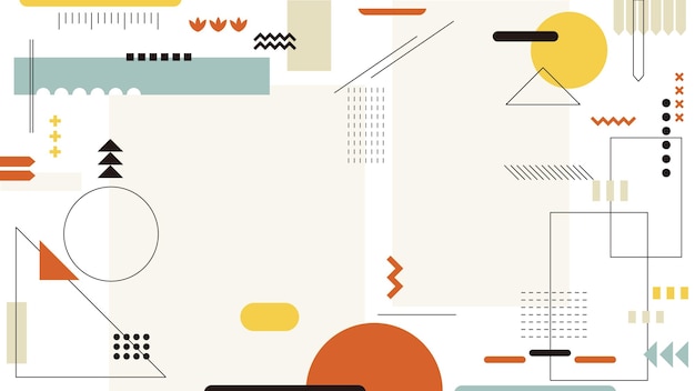 Vibrant Geometric Shapes in Abstract Minimalist Composition | Jiffy Designs