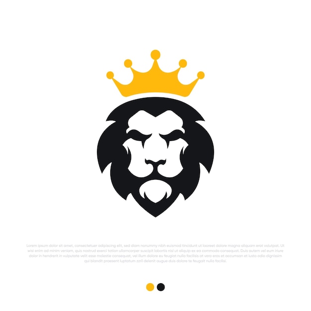 Majestic Lion with Golden Crown Emblem | Jiffy Designs