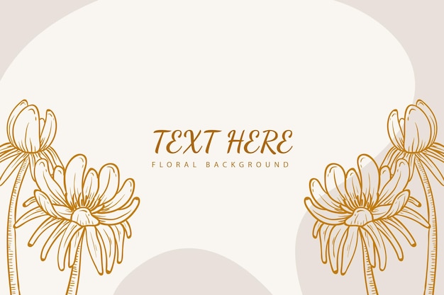 Elegant Golden Floral Illustration with Textured Background | Jiffy Designs