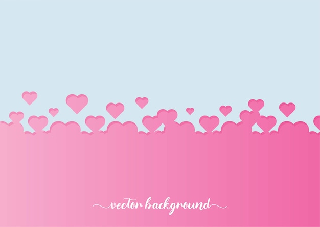 Whimsical Pink Hearts Floating on Pastel Blue Background | Jiffy Designs