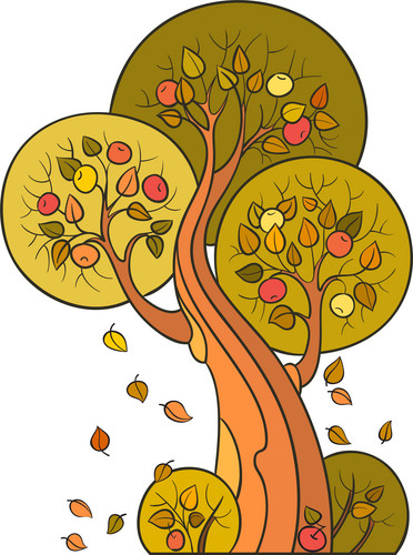 Abstract Apple Tree Isolated On White Background | Jiffy Designs