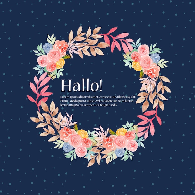 Vibrant Floral Wreath with Greeting Text | Jiffy Designs