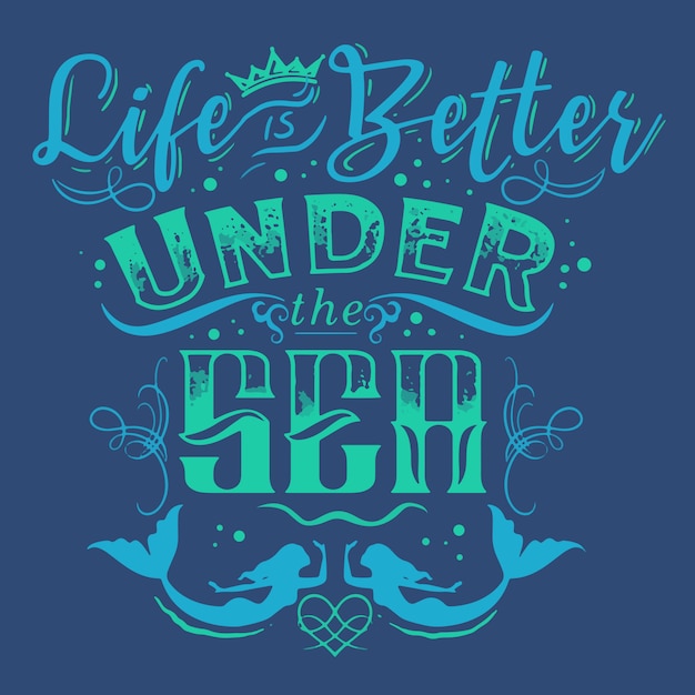 Vibrant Underwater Adventure with Whimsical Lettering and Sea Creatures ...