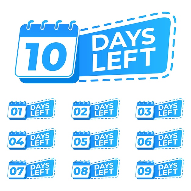 Countdown Calendar Showing Remaining Days in Blue Jiffy Designs