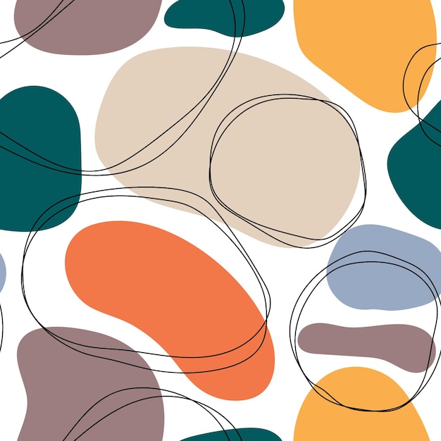 Abstract Organic Shapes in Earthy Tones with Line Accents | Jiffy Designs