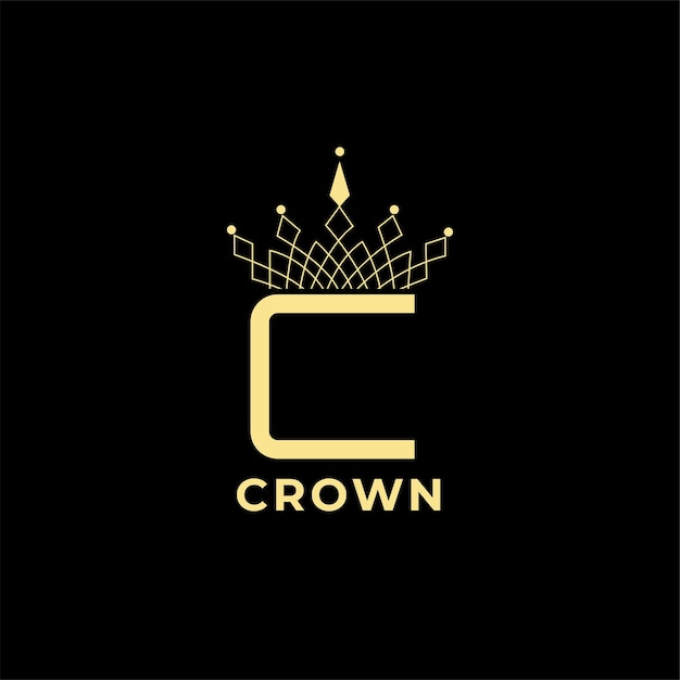 Elegant Golden Crown Emblem on a Sleek Black Background | Jiffy Designs