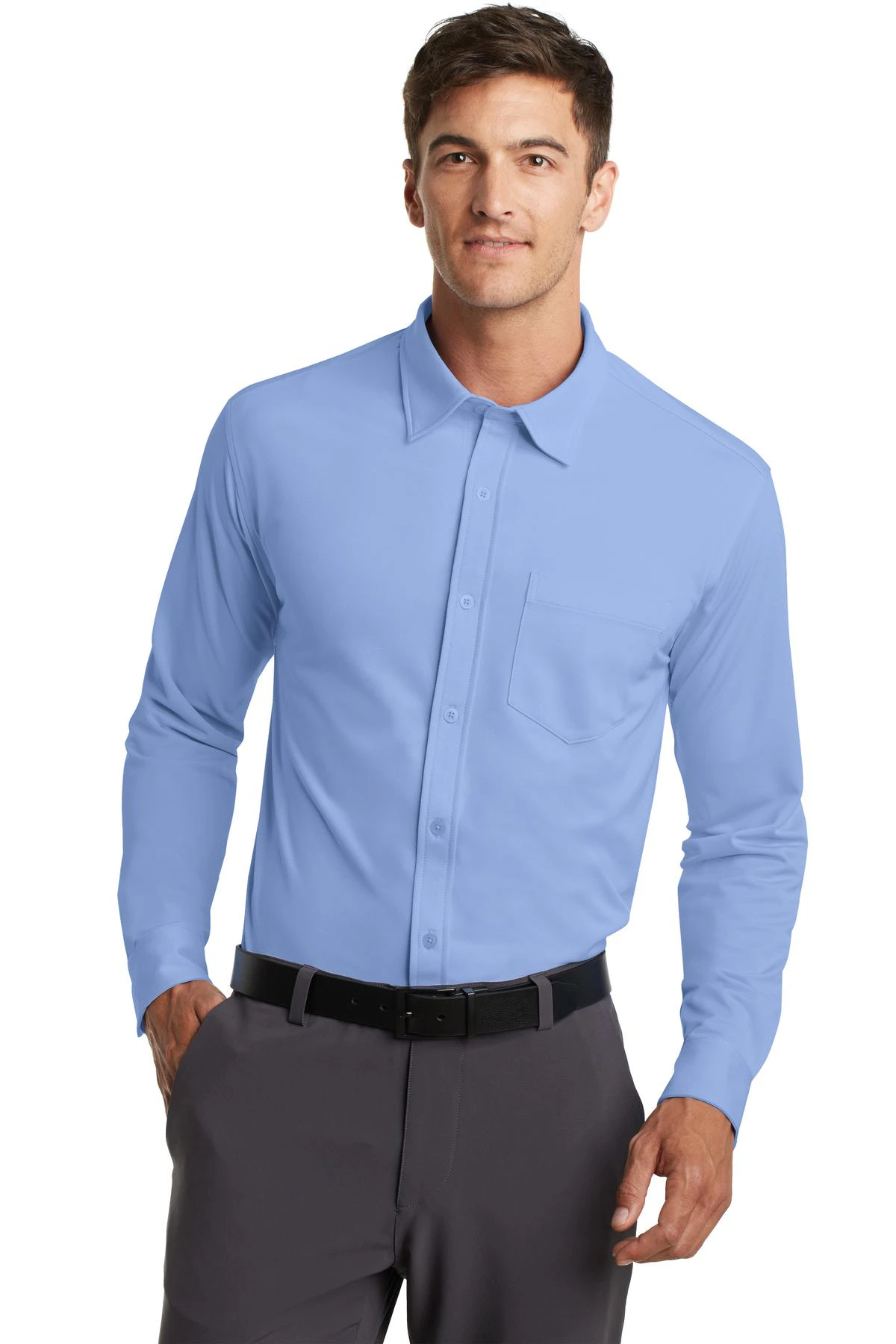 Port Authority Dimension Knit Dress Shirt K570 Dress Shr Blue | Jiffy