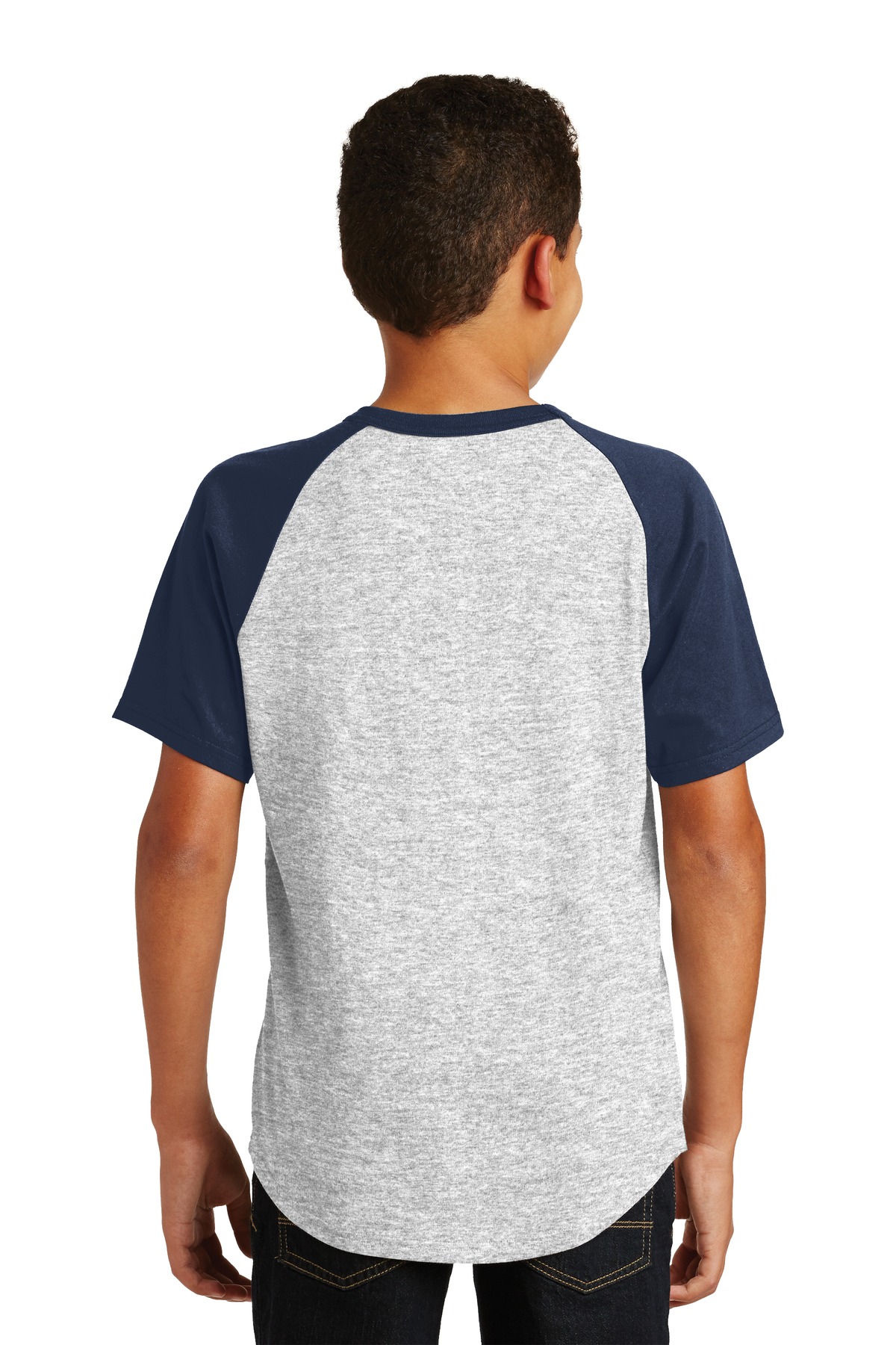 Sport-Tek YT201 Gray Heather / Navy
