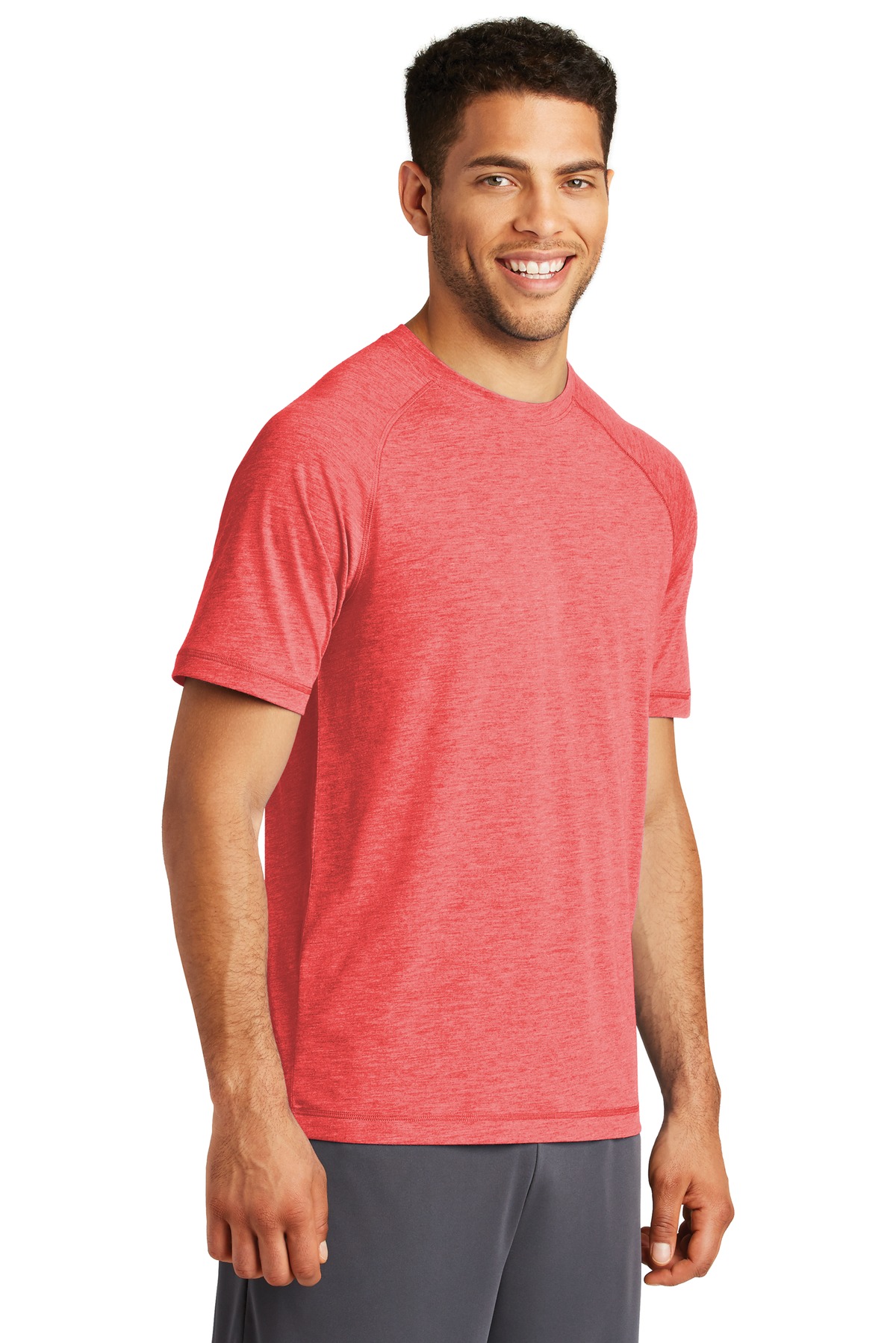 Sport-Tek ST400 True Red Heather / Light Gray Heather