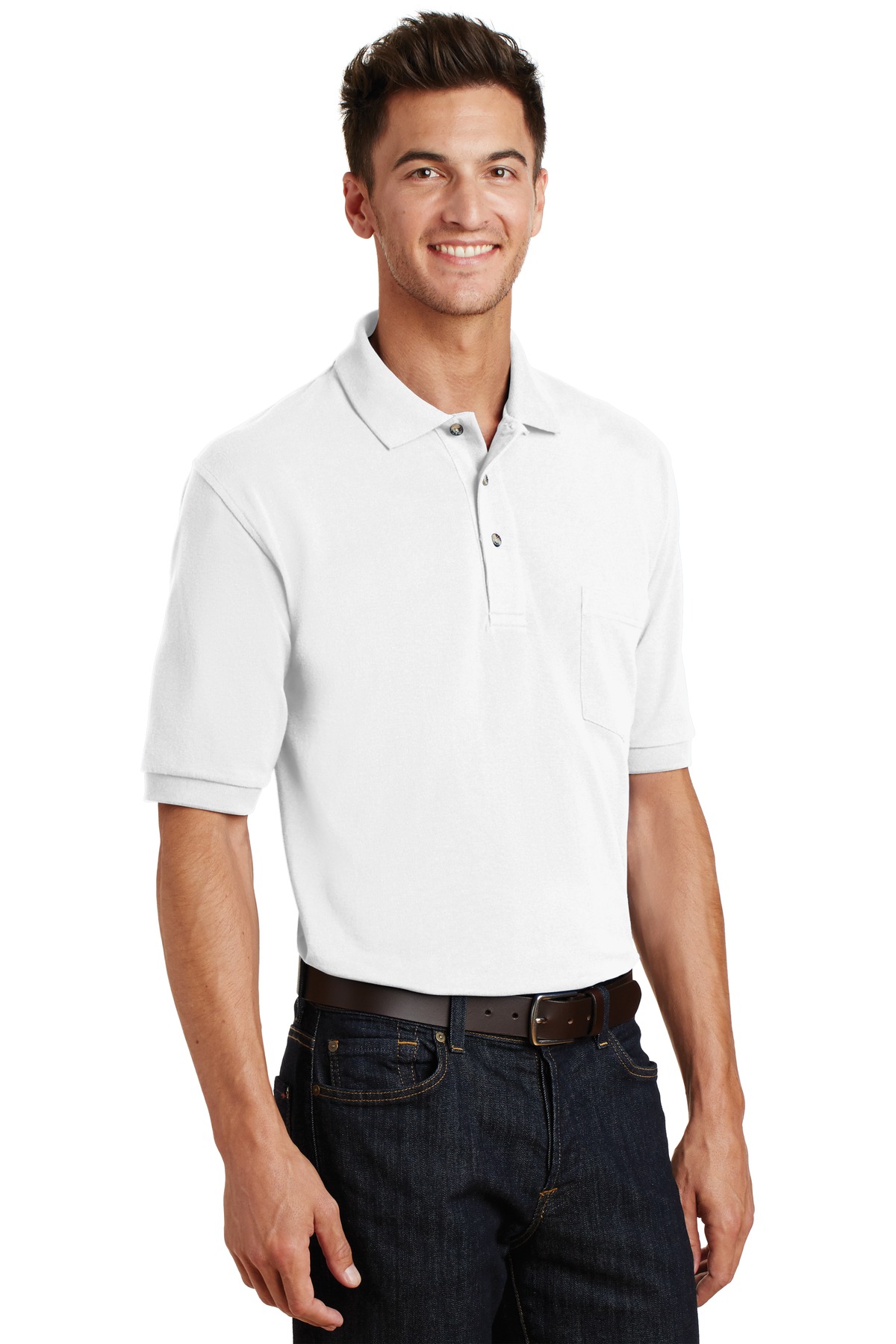 【pon ponページ】 Port Authority Heavyweight Cotton Pique Polo With Pocket