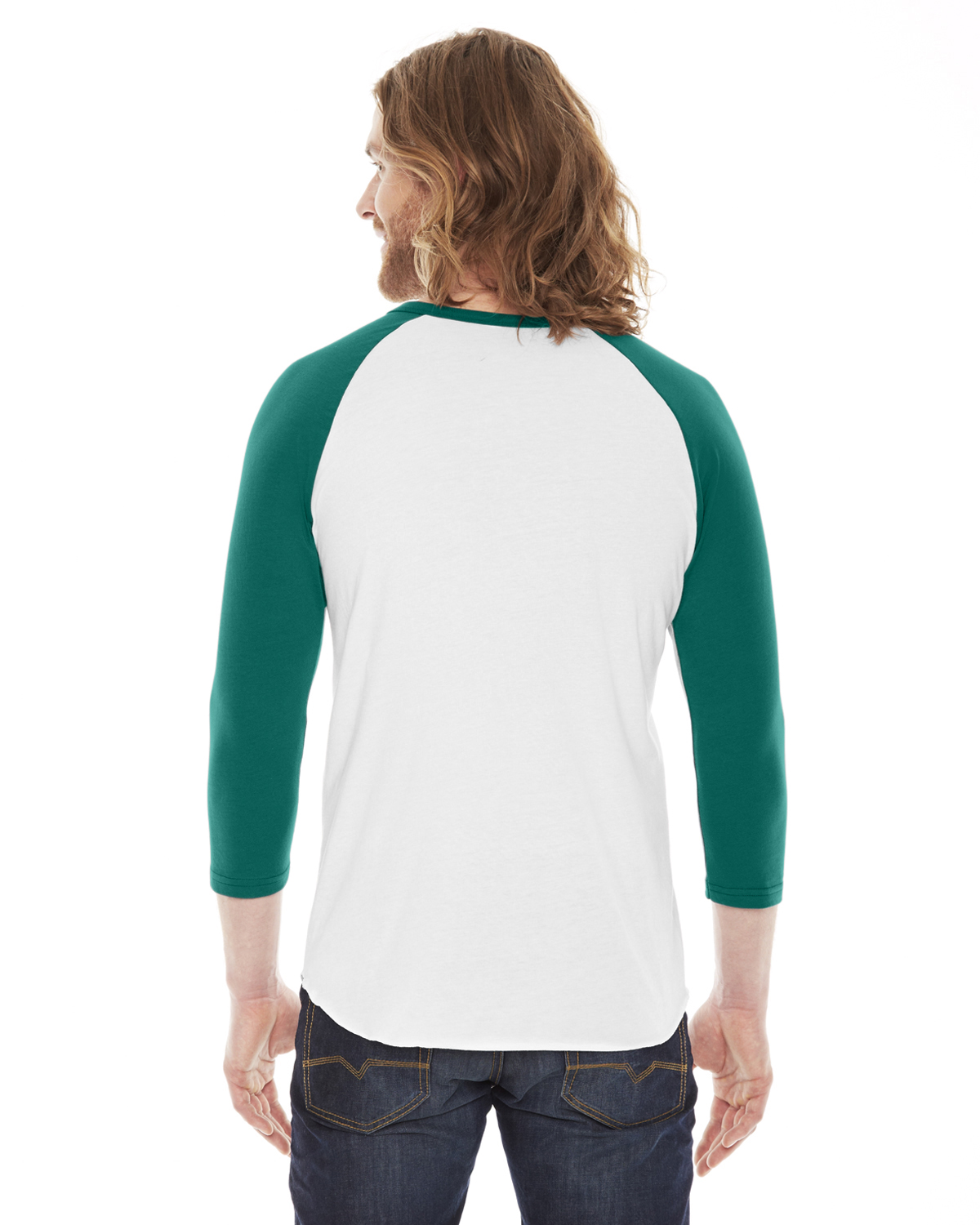 American Apparel BB453W White / Evergreen