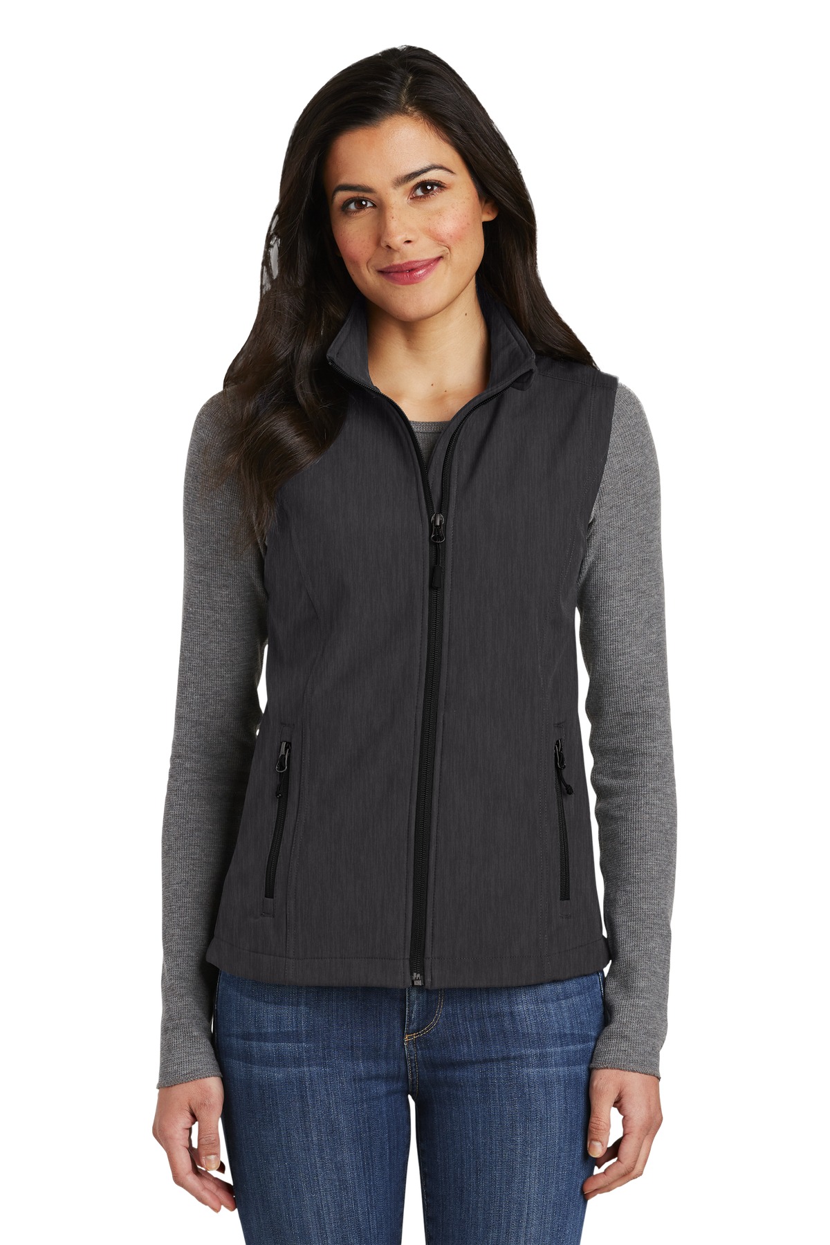 Port Authority L325 Black Charcoal Heather