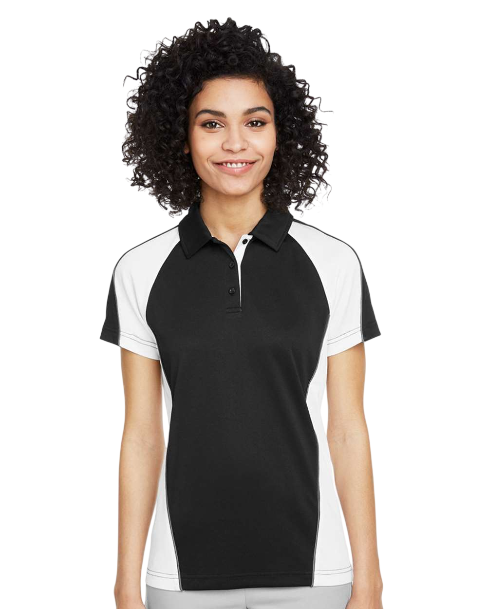 Harriton M385W Black / White / Dark Chrc