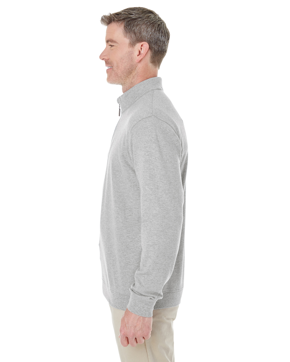 Devon & Jones DG479 Gray Heather / Gray Heather / French Blue