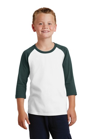 Port & Company PC55YRS White / Dark Green