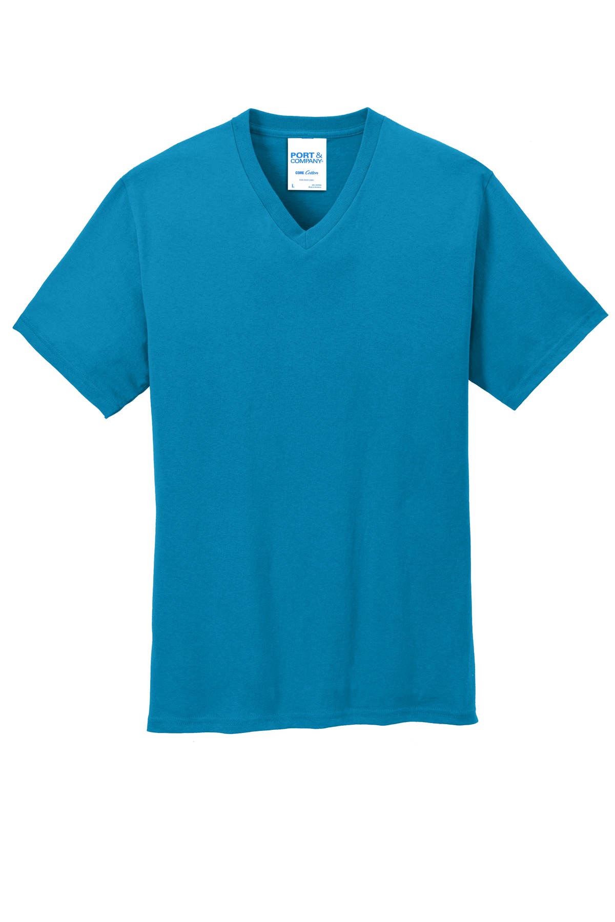 Port & Company Unisex Core Cotton V Neck Tee Pc54 V Neon