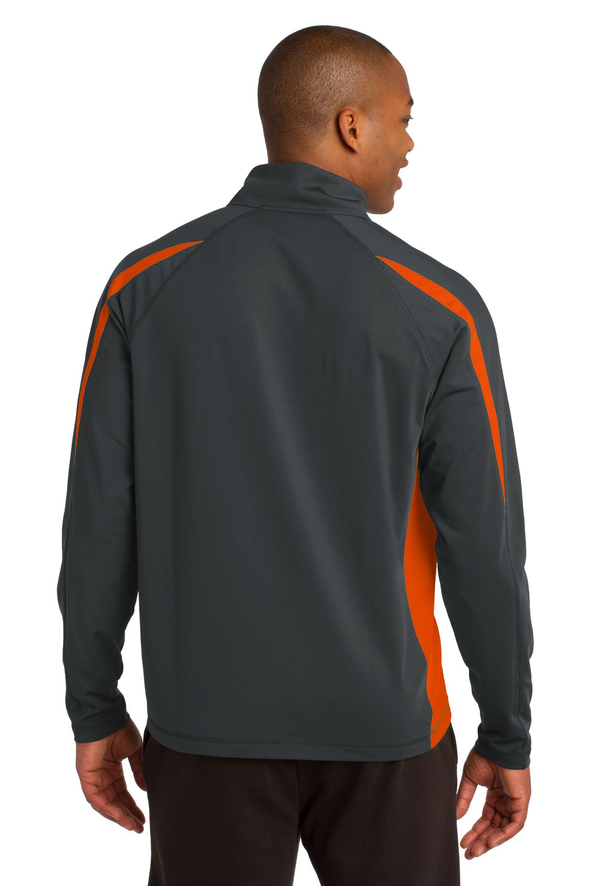 Sport-Tek ST851 Charcoal Gray / Deep Orange
