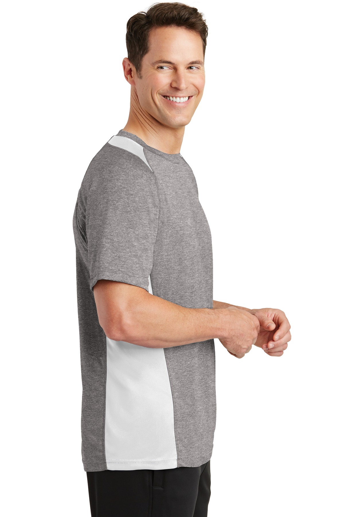 Sport-Tek ST361 Vintage Heather / White