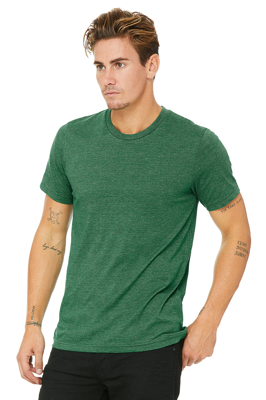 Bella + Canvas 3001C Heather Grass Green