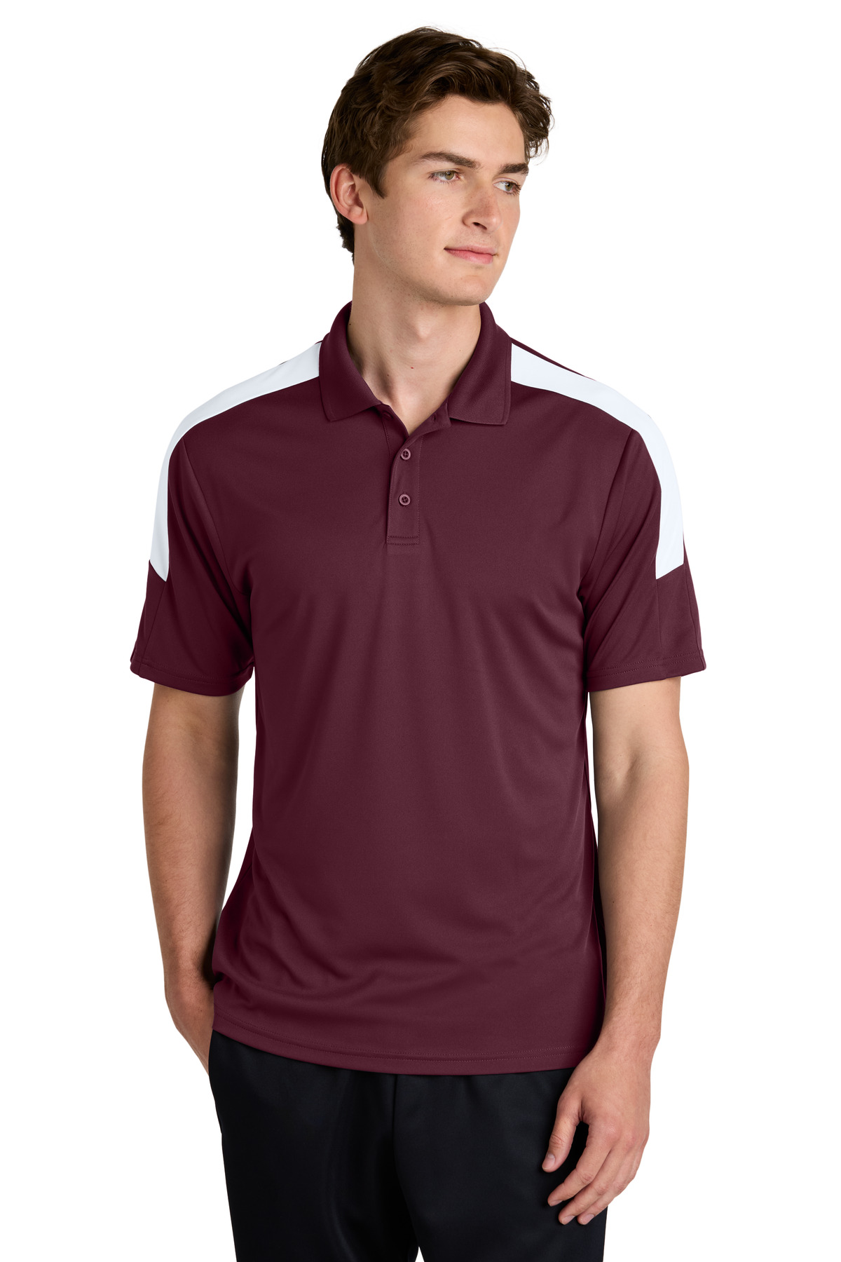 Sport-Tek ST104 Maroon / White